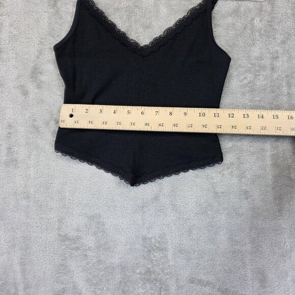 Hollister Cami Tank Top Womens Small Black Must-Have Collection Lace V-Neck - Picture 4 of 9